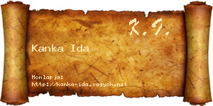 Kanka Ida névjegykártya